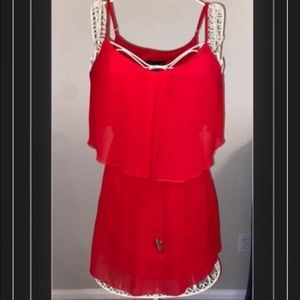 Red Sheer Mini Dress